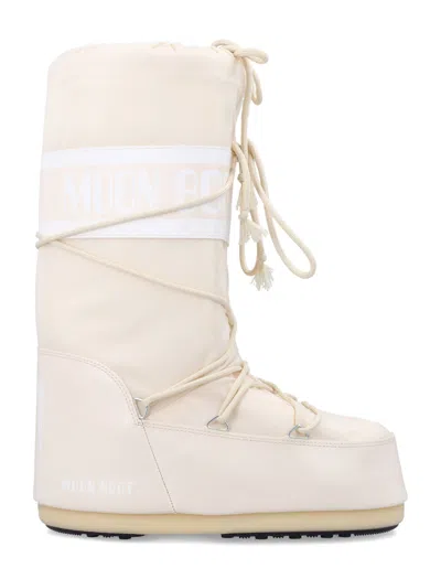 Moon Boot Icon High Nylon Boots In L002 - Cream