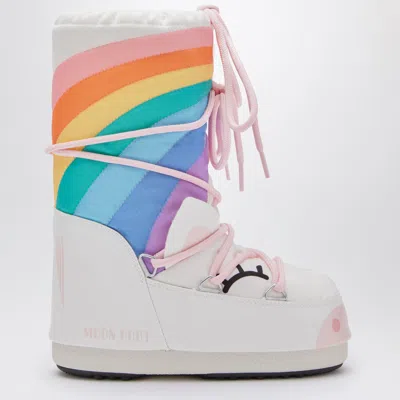 Moon Boot Kids' Icon Junior Unicorn White Boot In Multi