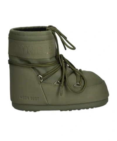 Moon Boot Icon Lace-up Low Boots In Green