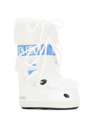 Moon Boot Kids' Icon Little Yeti Platform Boots In White