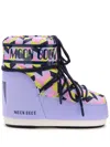 Moon Boot Icon Geometric-pattern Print Boots In Purple