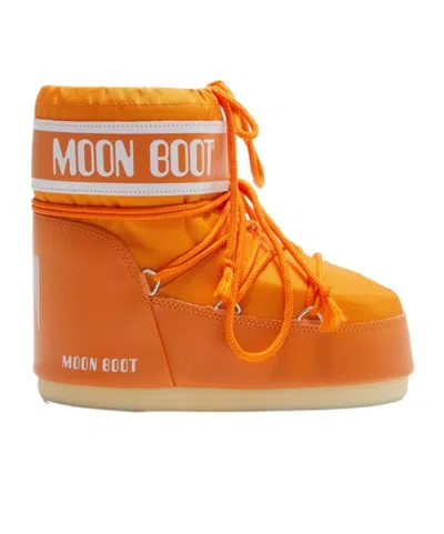 Moon Boot Icon Low Nylon Ankle Boots With Padded Shaft In Brown