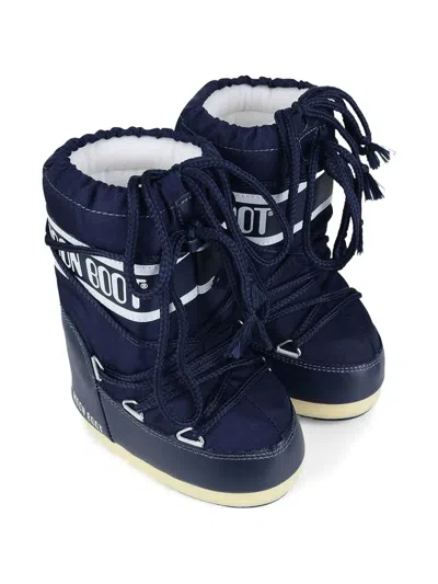 Moon Boot Kids' Icon Logo-plaque Boots In Blue