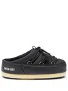Moon Boot Icon Mule Nylon Slippers In Black