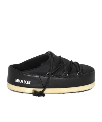 Moon Boot Icon Logo-print Slides In Black