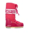 Moon Boot Icon Logo Printed Lace-up Boots In Red