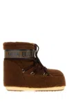 Moon Boot Faux Fur Flat Sole High Ankle Boots In Brown