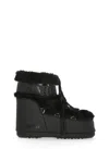 Moon Boot Iconic Faux Fur Ankle Boots With Lace-up Detail In Black
