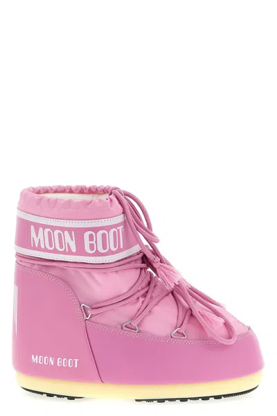 Moon Boot Pink Logo Boots