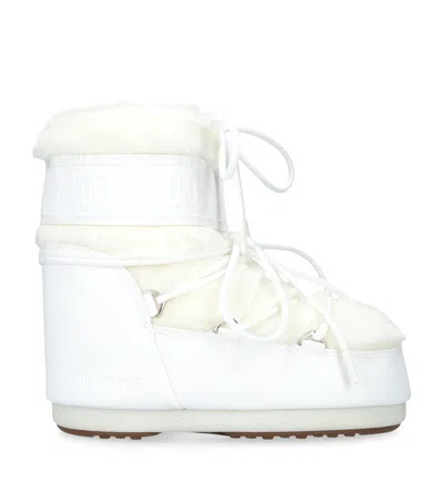 Moon Boot Womens Polyvinyl Cold Weather Ankle Boots In White