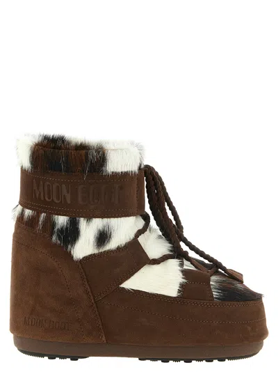 Moon Boot Icon Low Archive 1985 Cow Hide Boots In Brown
