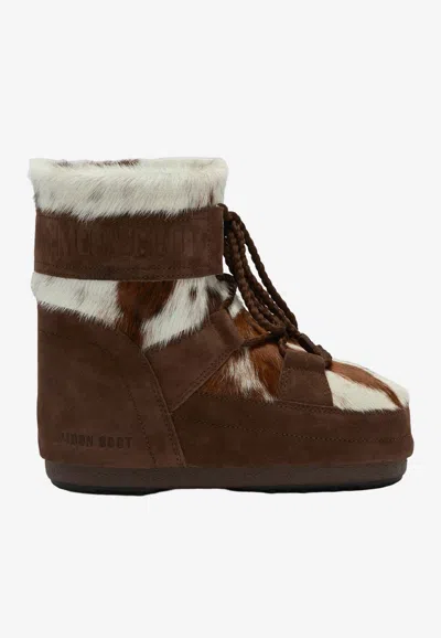 Moon Boot Icon Low Archive 1985 Pony Hair Snow Boots In Brown