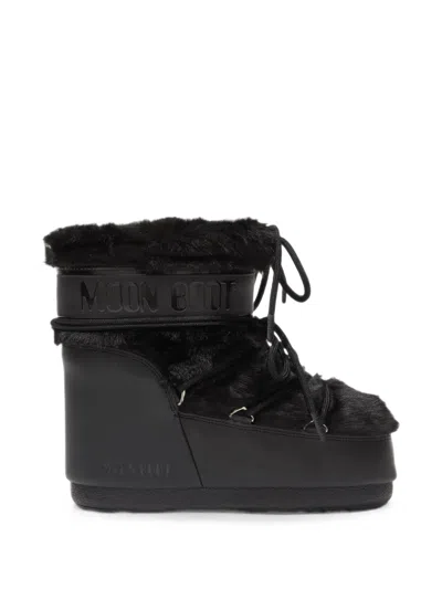 Moon Boot Icon Low Black Faux-fur Boots