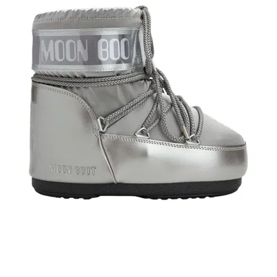 Pre-owned Moon Boot Icon Low Boot 'glance Silver' | Men's Size 39
