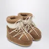 Moon Boot Icon Low Boot In Camel Teddy Fabric In Brown