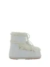 Moon Boot Icon Low White Faux-fur Boots In White