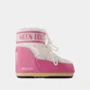 Moon Boot Pink & White Icon Low Boots In Pink