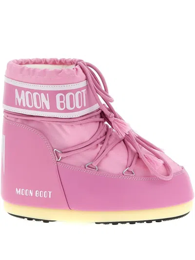 Moon Boot Icon Low Nylon Snow Boots In Pink