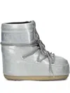 Moon Boot Icon Low Boots Flat Sole Glitter In Metallic