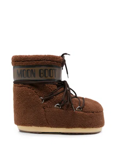 Moon Boot Icon Low Brown Ankle Boot With Fur Effect