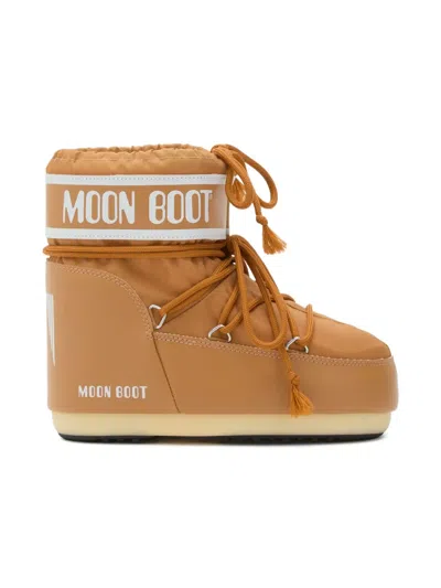 Moon Boot Kids' Icon Low Brown Lace-up Logo Boots