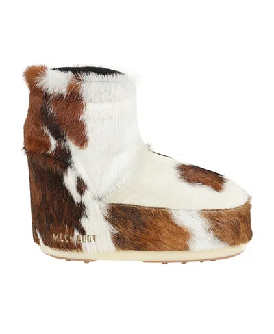 Moon Boot Icon Low Cow-print Boots In White