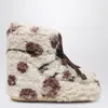 Moon Boot Icon Low Cow Print Curly Boots In Yellow