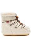Moon Boot Icon Low Embellished Faux-fur And Suede-trimmed Shell Snow Boots In Neutrals