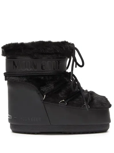 Moon Boot Icon Low Faux Fur Boots In Black