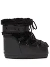 Moon Boot Iconic Faux Fur Ankle Boots With Lace-up Detail In Black