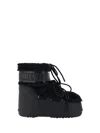 Moon Boot Icon Short Faux Fur Snow Boots In Black