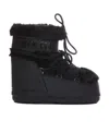 Moon Boot Iconic Faux Fur Ankle Boots With Lace-up Detail In Black