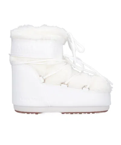 Moon Boot Womens Polyvinyl Cold Weather Ankle Boots In White