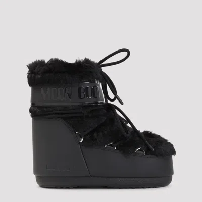Moon Boot Icon Low Faux Fur Mini Boot In Black