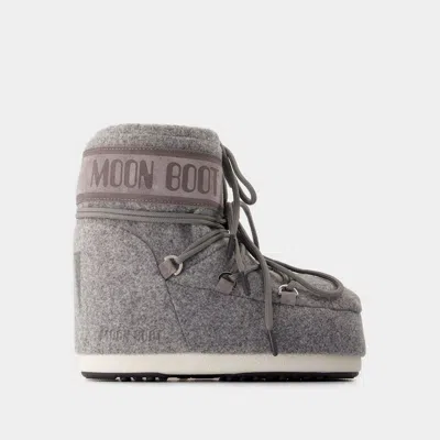 Moon Boot Icon Low Felt Snow Boots In Grey