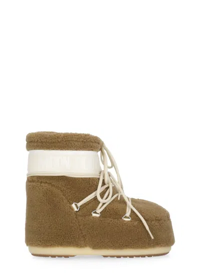 Moon Boot Icon Low Fleece Ankle Boots In Brown