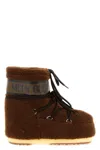 Moon Boot Faux Fur Flat Sole High Ankle Boots In Brown