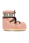 Moon Boot Icon Low Fleece Pink Snow Boot In Pattern