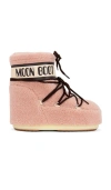 Moon Boot Icon Low Fleece Pink Snow Boot In Pink