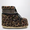 Moon Boot Icon Low Animal Print Leopard Ankle Boot  In Brown