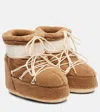 Moon Boot Camel Eco Fur Icon Low Ankle Boots In Brown