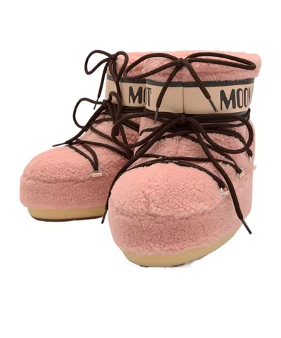 Moon Boot Icon Low Fleece Snow Boots In Pink