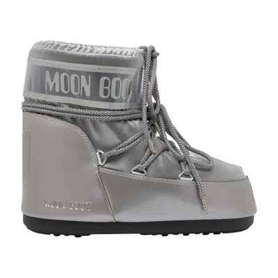 Moon Boot Icon Low Glance Ankle Boots In Silver