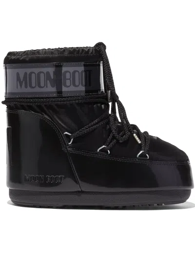 Moon Boot Icon Low Glance Black Boots In Animal Print