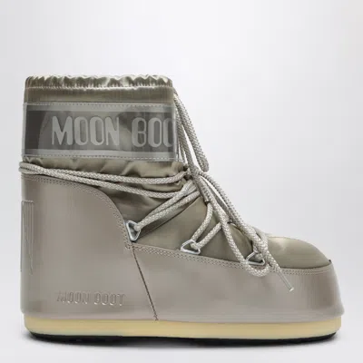 Moon Boot Icon Low Glance Boots In Platinum In Silver