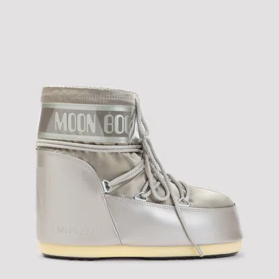 Moon Boot Icon Low Glance Mini Boot In Silver