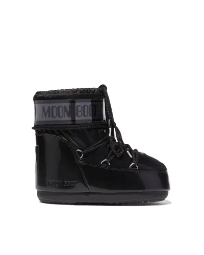 MOON BOOT ICON LOW GLANCE BLACK SATIN