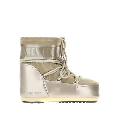 Moon Boot 'icon Low Glance' Nylon Boots In Gold