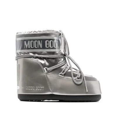 Moon Boot Icon Low Glance Silver Satin Boots