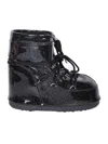 Moon Boot Icon Low Glietter Black Ankle Boot In Black